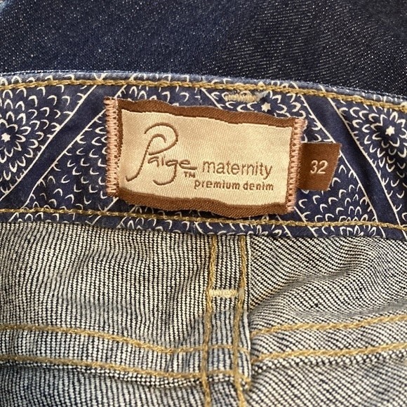PAIGE Maternity size 32L 32 long Westbourne blue jeans under belly flare NWT - Picture 12 of 13